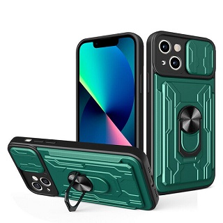 DARK GREEN iPhone  Ring Card Holder Shockproof Armor Case Cover iphone 13